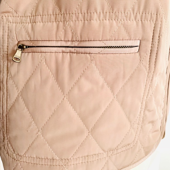 Talbots Diamond Quilted Jacket Tan Sz LP GUC - Picture 6 of 9